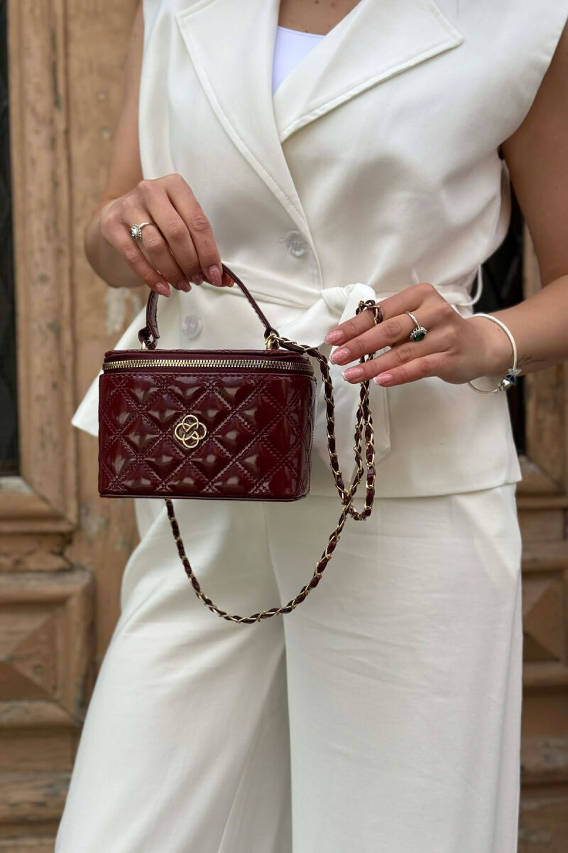ONE COLOR LEATHER WOMEN BAG CHERRY/ QERSHI - 4