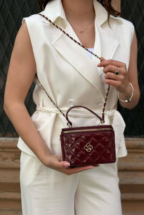 ONE COLOR LEATHER WOMEN BAG CHERRY/ QERSHI 