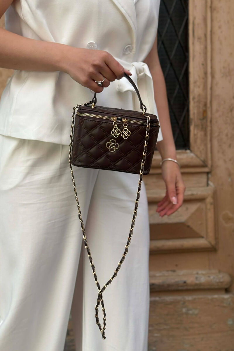 ONE COLOR LEATHER WOMEN BAG CHOCOLATE/COKOLLATE - 2