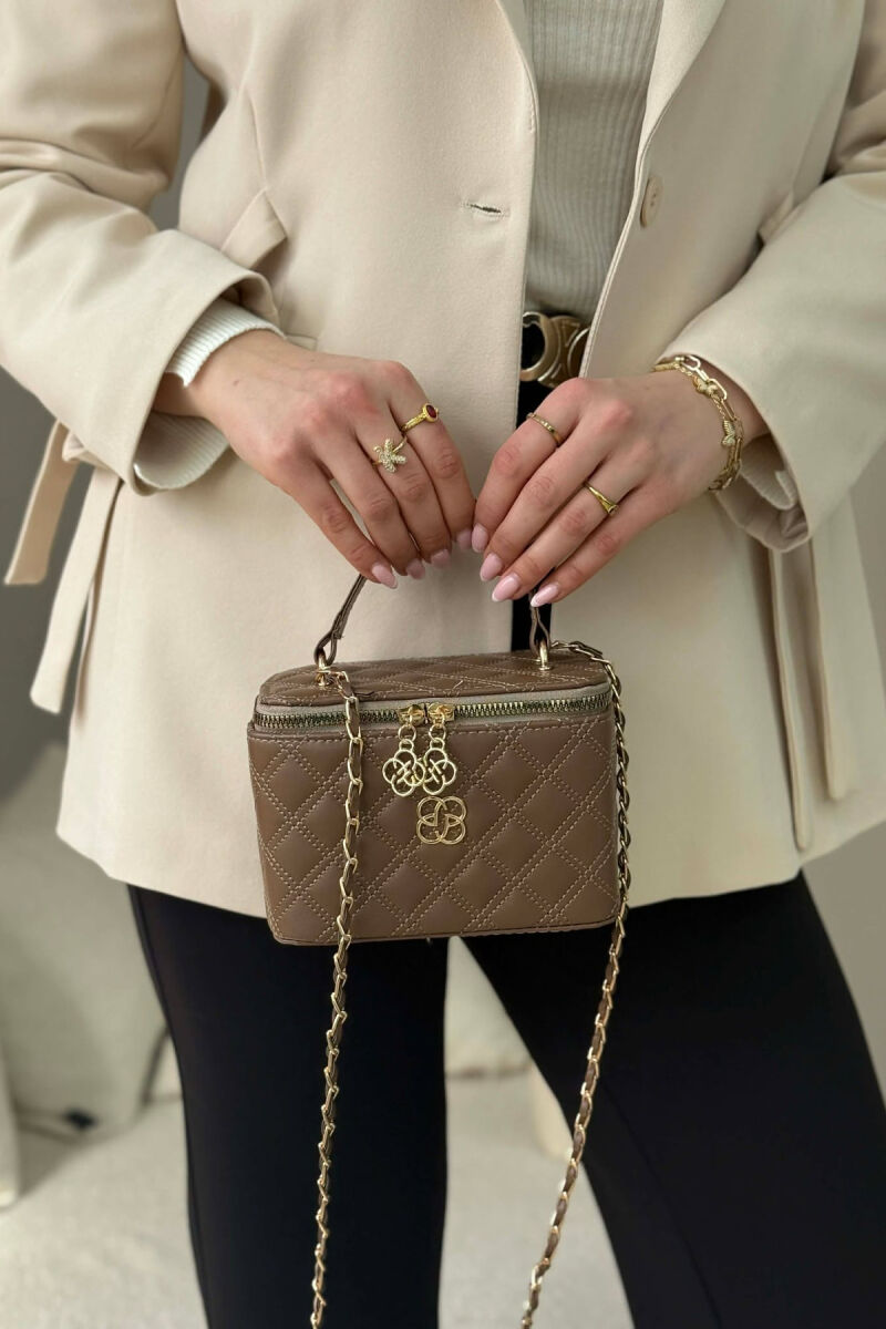 ONE COLOR LEATHER WOMEN BAG DARK BROWN/KAE - 6