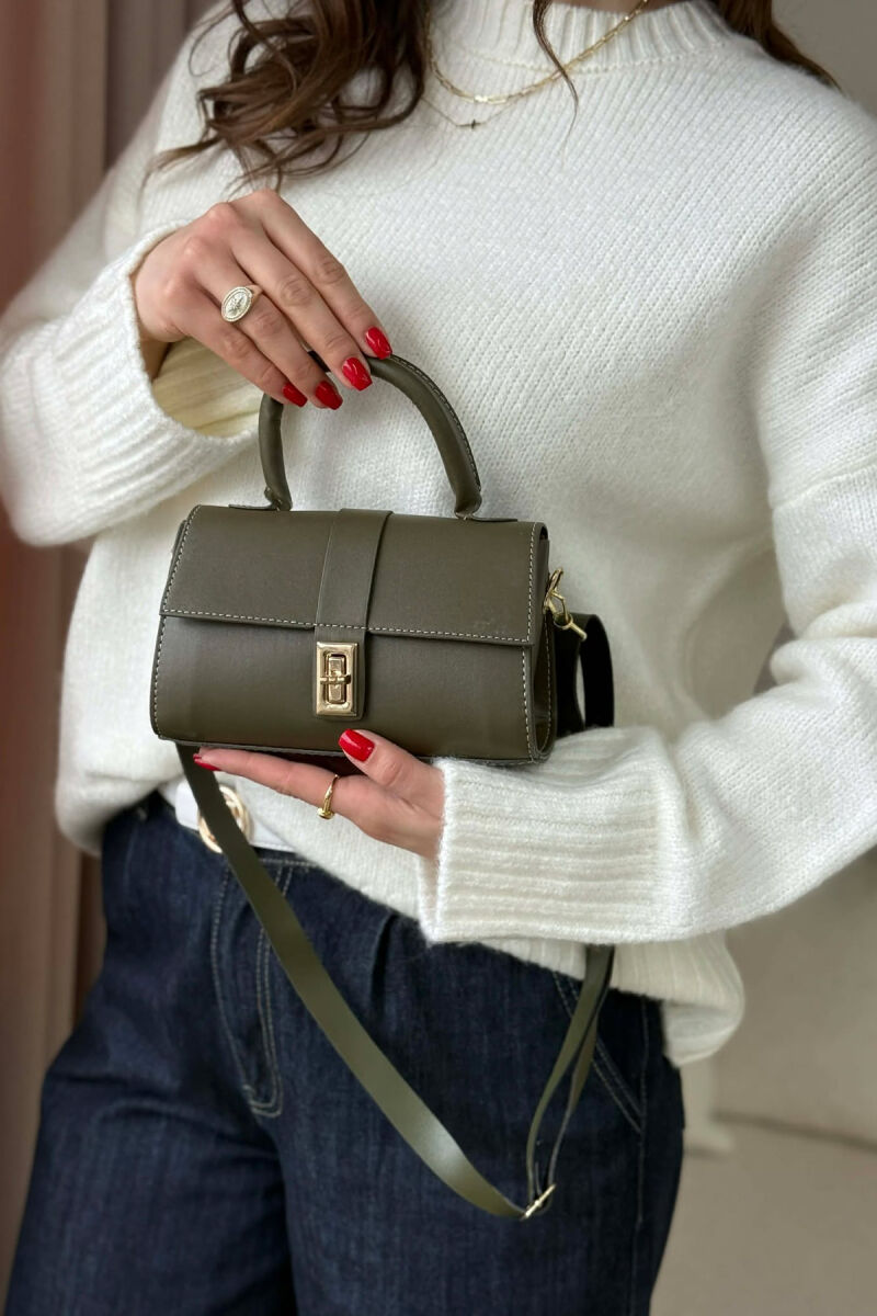 ONE COLOR LEATHER WOMEN BAG GREEN/JESHILE - 1