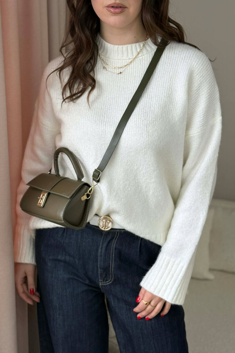 ONE COLOR LEATHER WOMEN BAG GREEN/JESHILE - 4