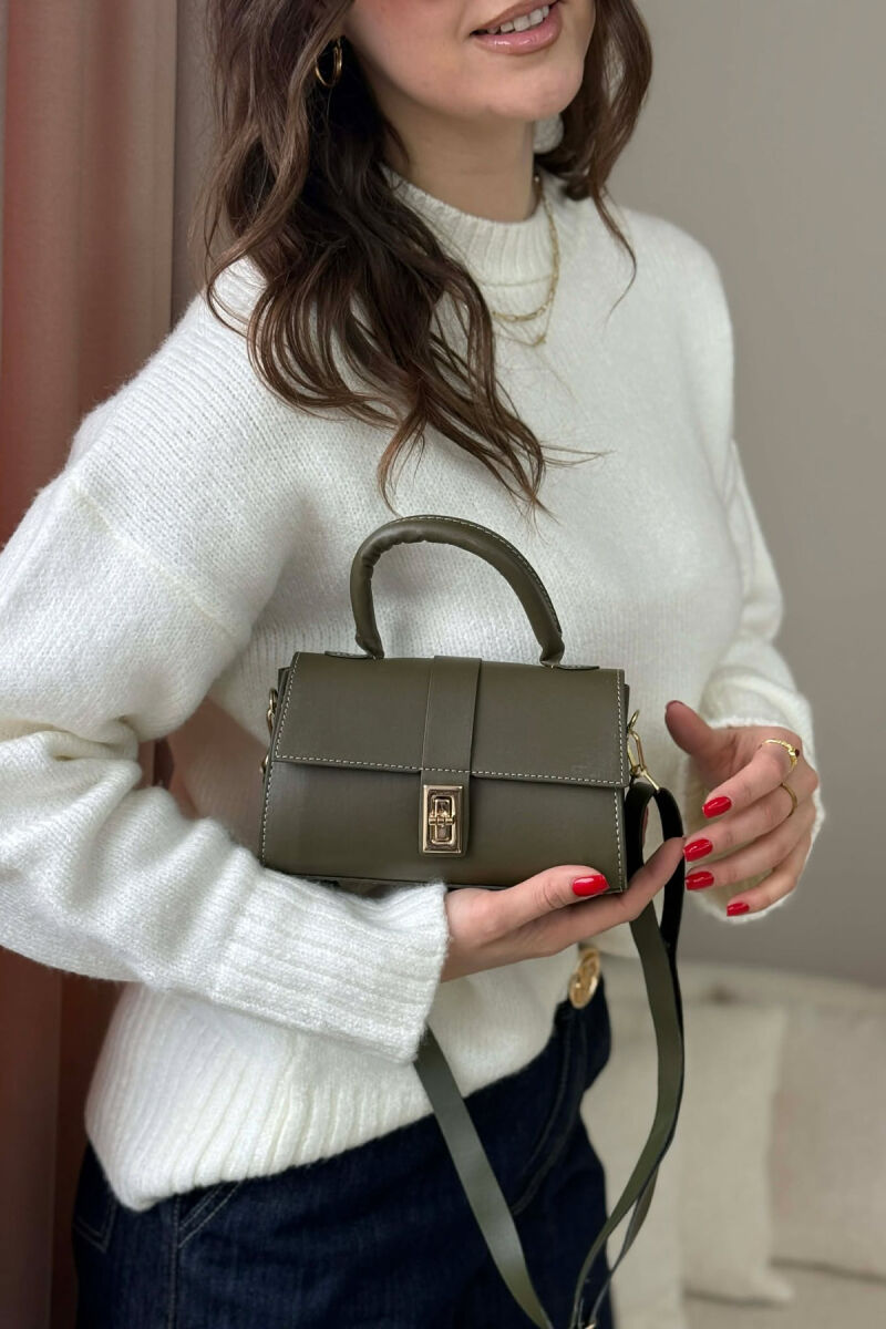 ONE COLOR LEATHER WOMEN BAG GREEN/JESHILE - 5