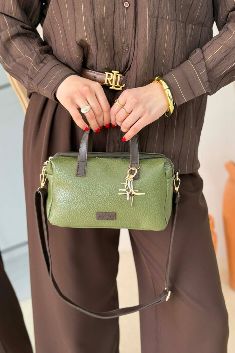ONE COLOR LEATHER WOMEN BAG GREEN/JESHILE - 1