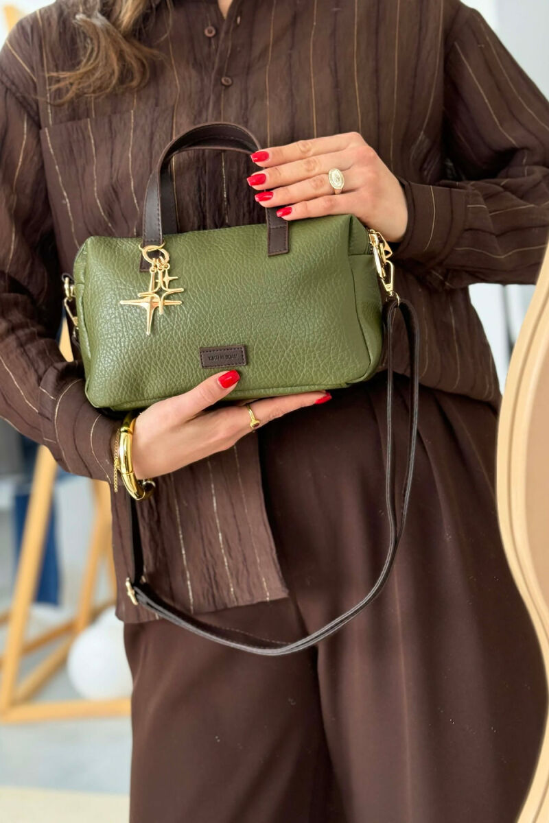 ONE COLOR LEATHER WOMEN BAG GREEN/JESHILE - 2
