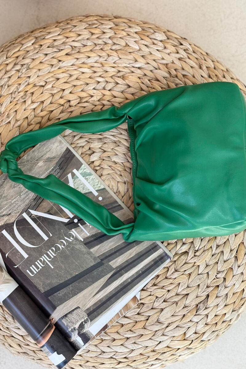 ONE COLOR LEATHER WOMEN BAG GREEN/JESHILE - 4