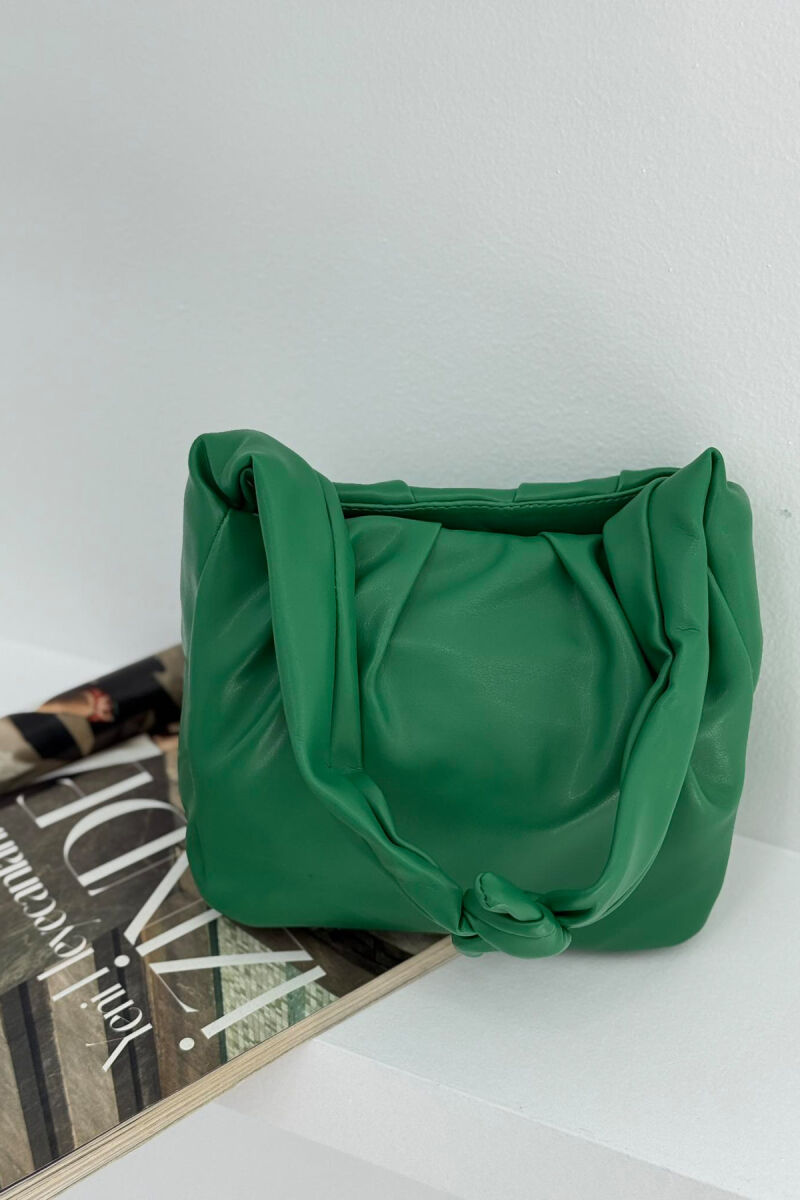 ONE COLOR LEATHER WOMEN BAG GREEN/JESHILE - 6