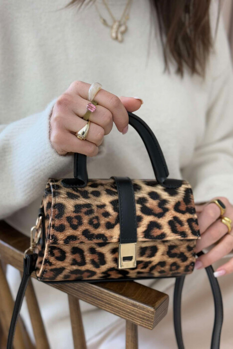 ONE COLOR LEATHER WOMEN BAG LEO/LEOPARD 