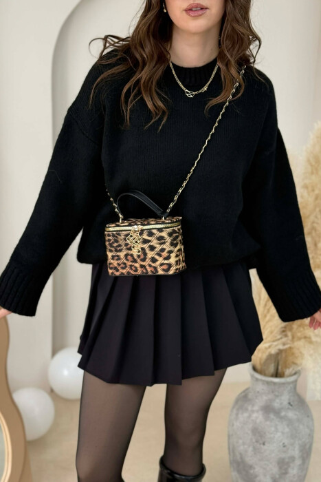 ONE COLOR LEATHER WOMEN BAG LEO/LEOPARD - 3