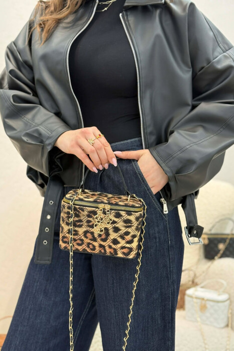 ONE COLOR LEATHER WOMEN BAG LEO/LEOPARD - 9