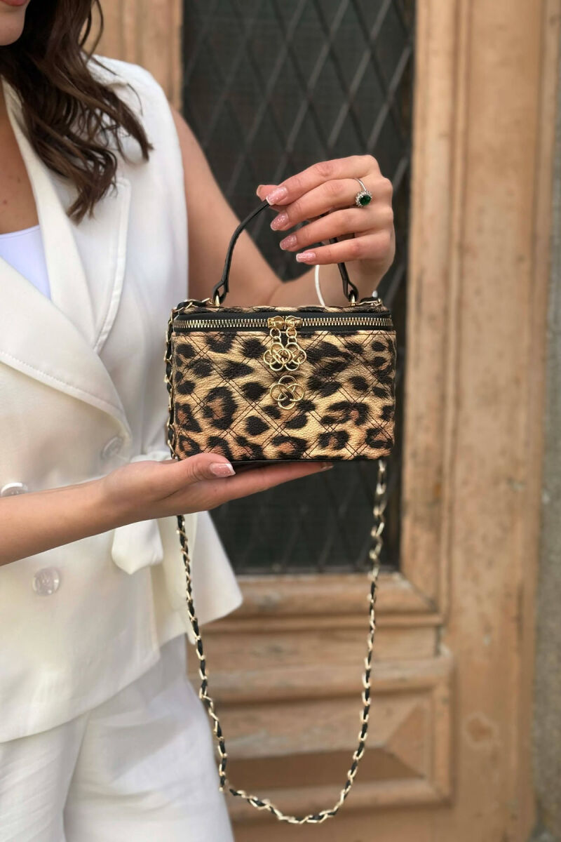ONE COLOR LEATHER WOMEN BAG LEO/LEOPARD - 4