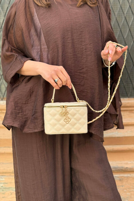 ONE COLOR LEATHER WOMEN BAG LIGHT BEIGE/BZHZB 