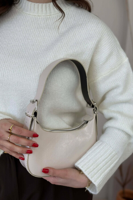 ONE COLOR LEATHER WOMEN BAG LIGHT BEIGE/BZHZB - 2