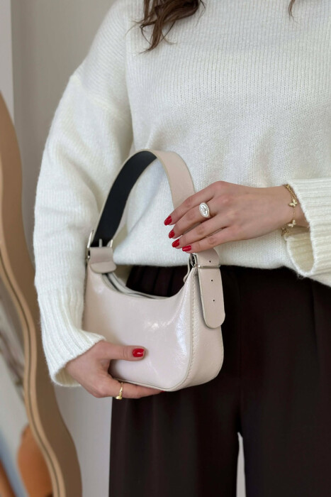 ONE COLOR LEATHER WOMEN BAG LIGHT BEIGE/BZHZB - 5