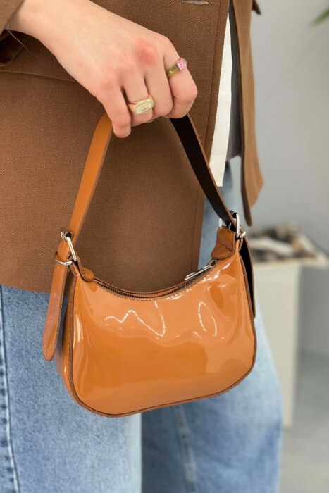 ONE COLOR LEATHER WOMEN BAG LIGHT BROWN/KAZB 