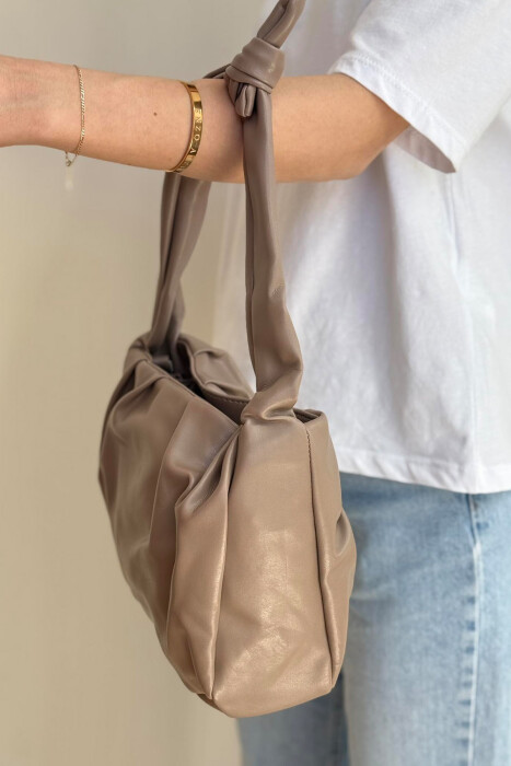 ONE COLOR LEATHER WOMEN BAG LIGHT BROWN/KAZB - 6
