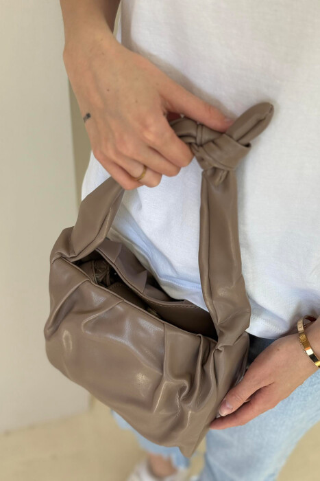 ONE COLOR LEATHER WOMEN BAG LIGHT BROWN/KAZB - 7
