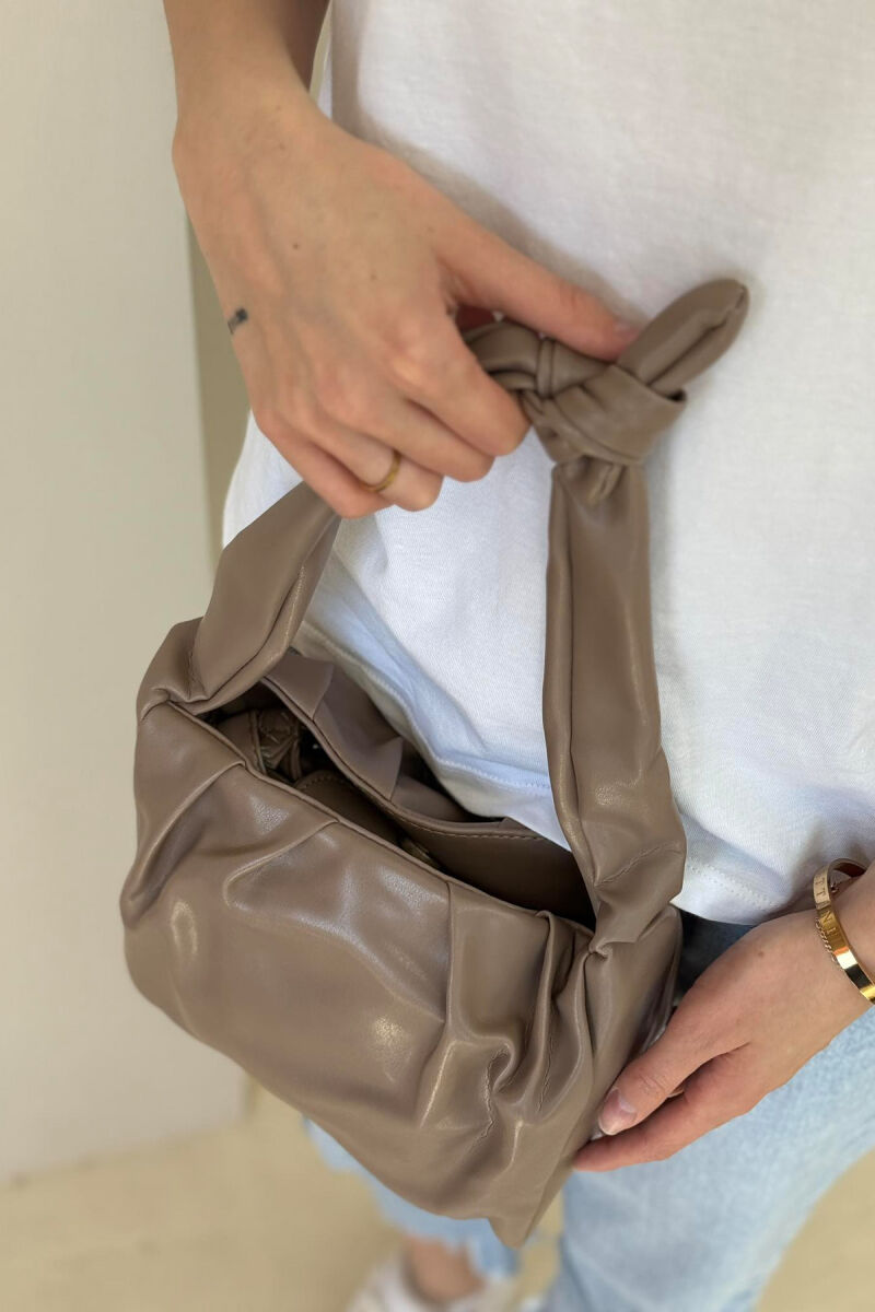 ONE COLOR LEATHER WOMEN BAG LIGHT BROWN/KAZB - 7