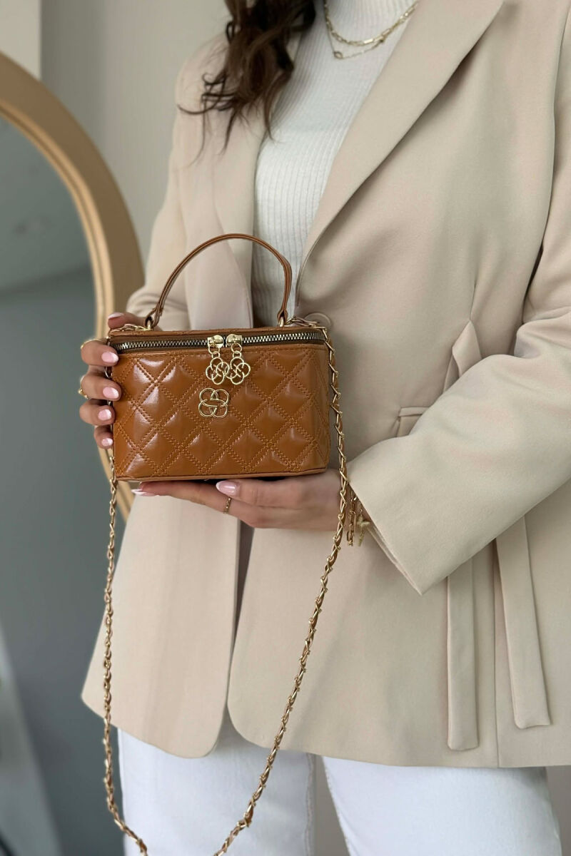 ONE COLOR LEATHER WOMEN BAG LIGHT BROWN/KAZB - 1