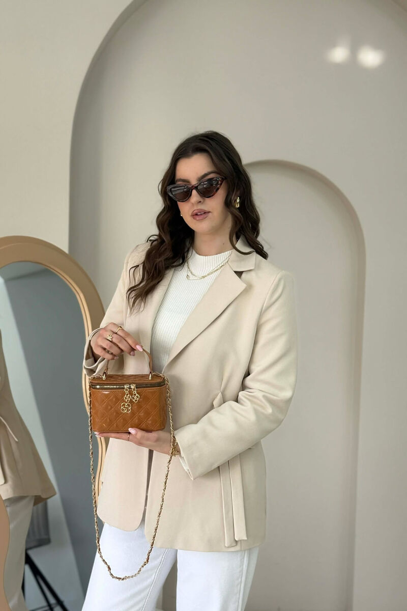 ONE COLOR LEATHER WOMEN BAG LIGHT BROWN/KAZB - 2