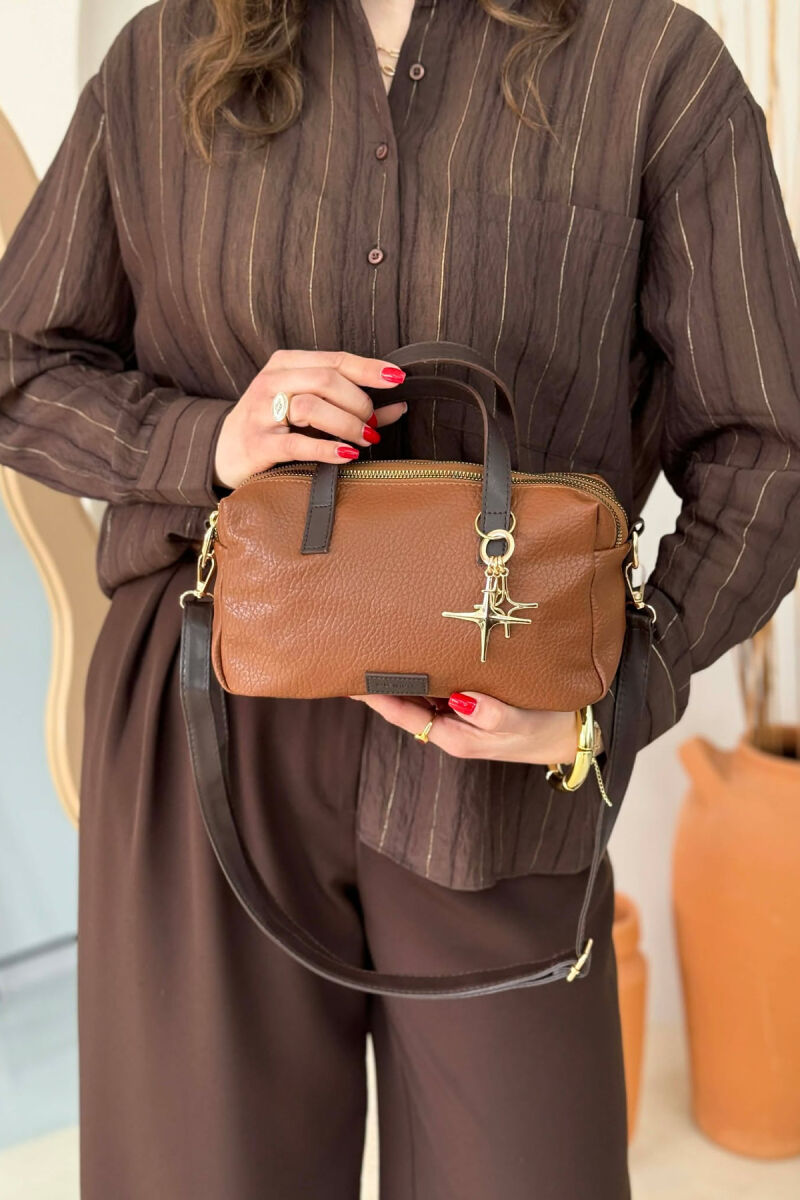 ONE COLOR LEATHER WOMEN BAG LIGHT BROWN/KAZB - 1