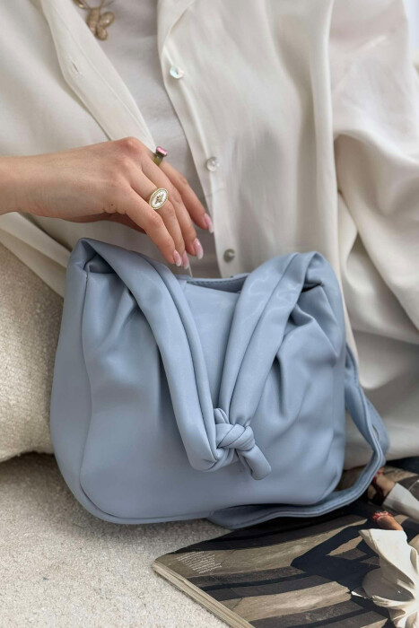 ONE COLOR LEATHER WOMEN BAG LIGHTBLUE/BZ 