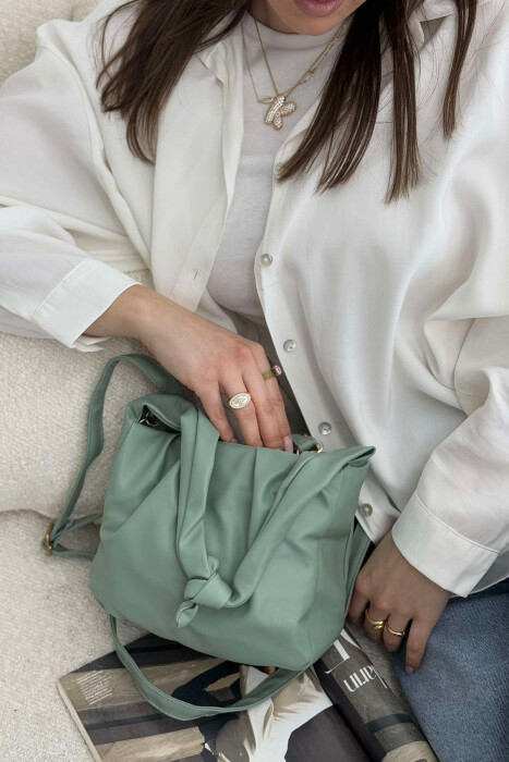 ONE COLOR LEATHER WOMEN BAG MINT/MENTE 