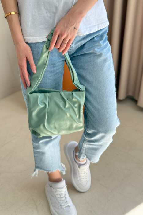 ONE COLOR LEATHER WOMEN BAG MINT/MENTE 
