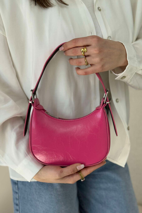 ONE COLOR LEATHER WOMEN BAG PINK/ROZE - 2