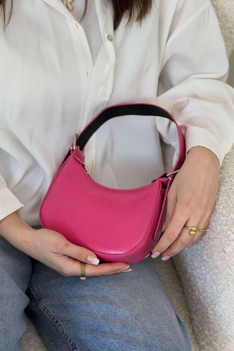 ONE COLOR LEATHER WOMEN BAG PINK/ROZE - 3