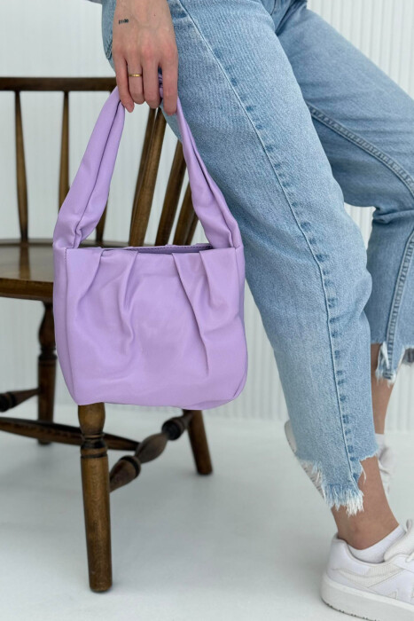 ONE COLOR LEATHER WOMEN BAG PURPLE/LEJLA 