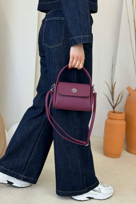 ONE COLOR LEATHER WOMEN BAG PURPLE/LEJLA - 2