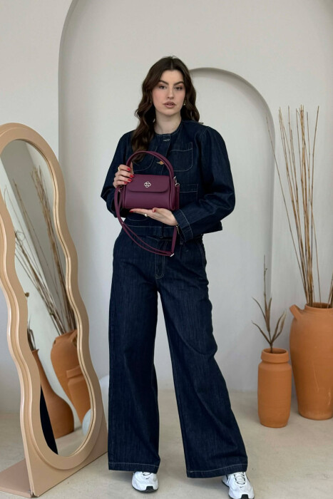 ONE COLOR LEATHER WOMEN BAG PURPLE/LEJLA - 4