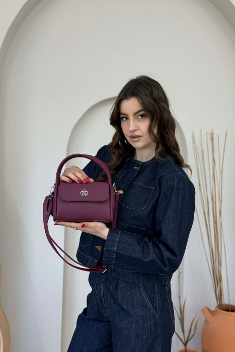 ONE COLOR LEATHER WOMEN BAG PURPLE/LEJLA - 6
