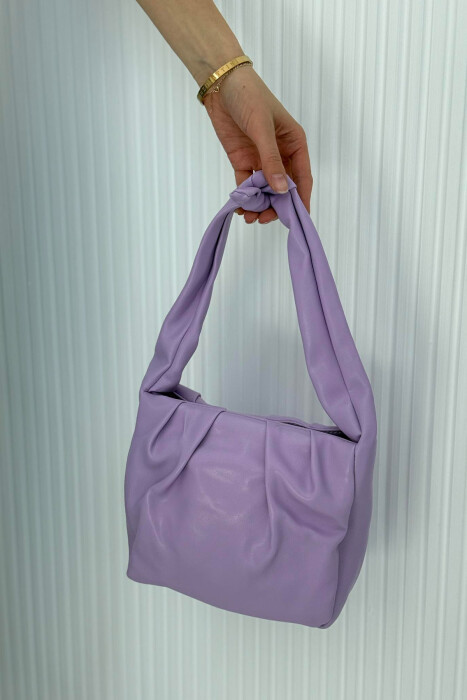 ONE COLOR LEATHER WOMEN BAG PURPLE/LEJLA - 4