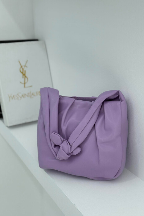 ONE COLOR LEATHER WOMEN BAG PURPLE/LEJLA - 6
