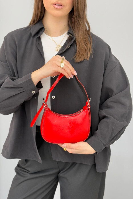 ONE COLOR LEATHER WOMEN BAG RED/E KUQE 