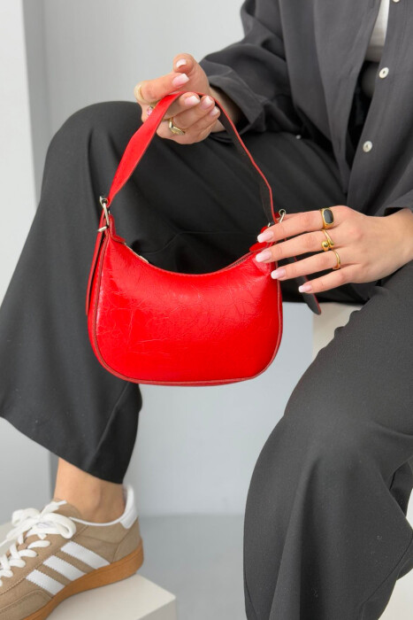 ONE COLOR LEATHER WOMEN BAG RED/E KUQE - 2