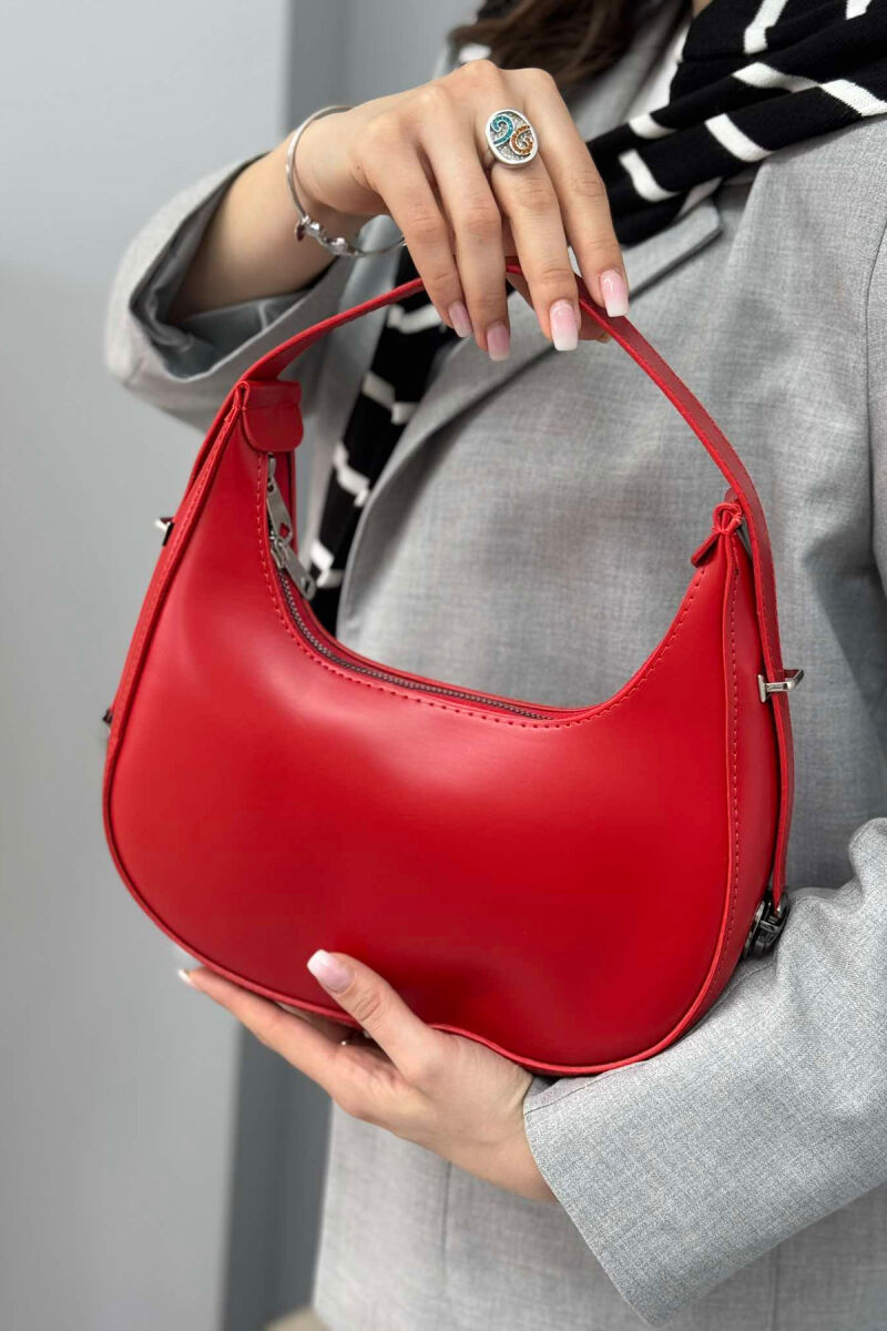 ONE COLOR LEATHER WOMEN BAG RED/E KUQE - 4