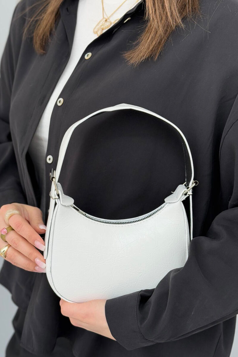 ONE COLOR LEATHER WOMEN BAG WHITE-E BARDHE - 3