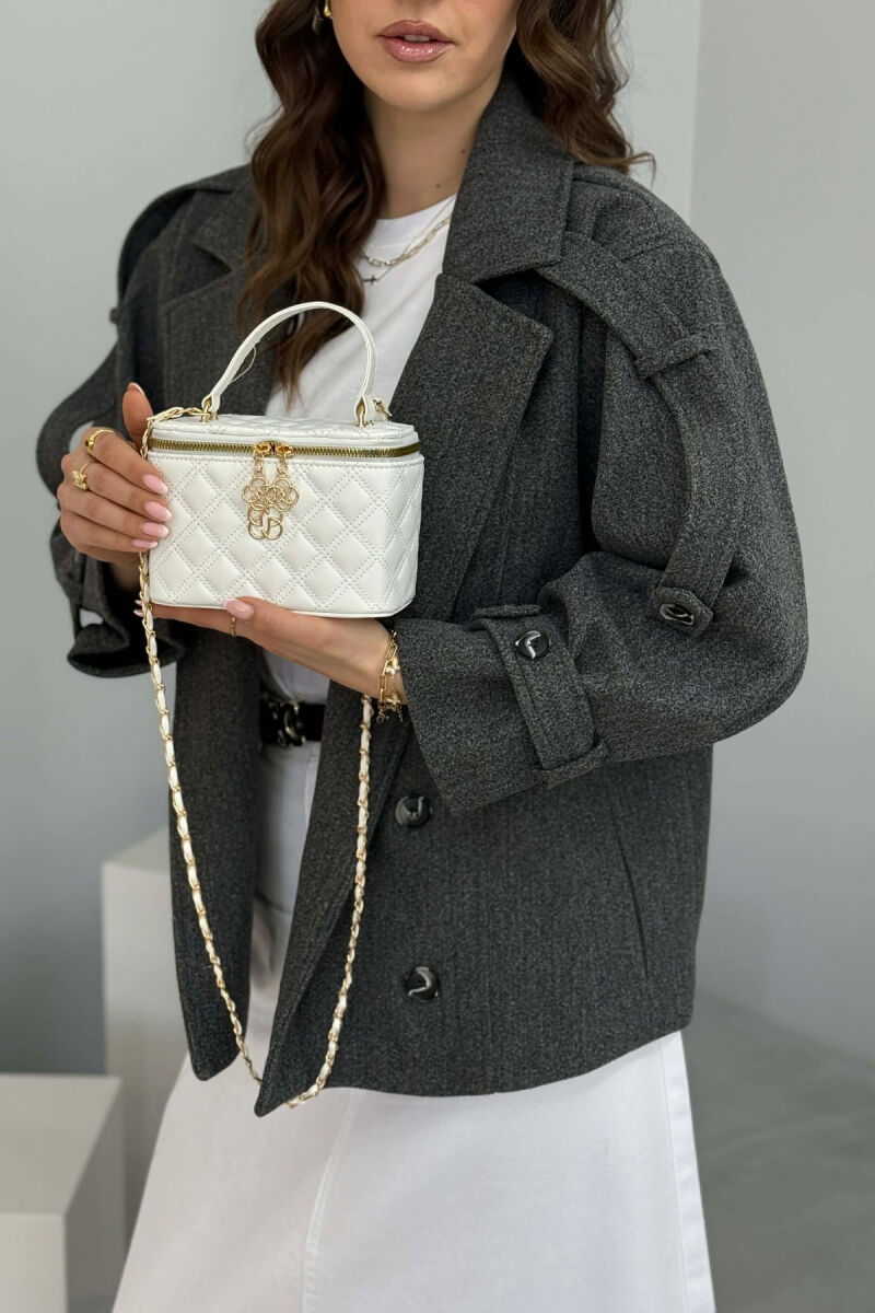 ONE COLOR LEATHER WOMEN BAG WHITE-E BARDHE - 3