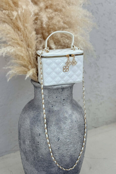 ONE COLOR LEATHER WOMEN BAG WHITE-E BARDHE - 5