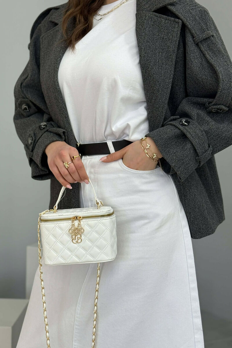 ONE COLOR LEATHER WOMEN BAG WHITE-E BARDHE - 6