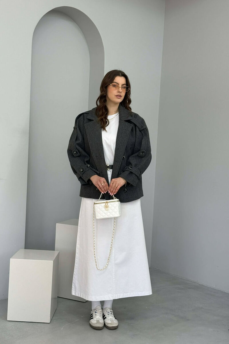 ONE COLOR LEATHER WOMEN BAG WHITE-E BARDHE - 7