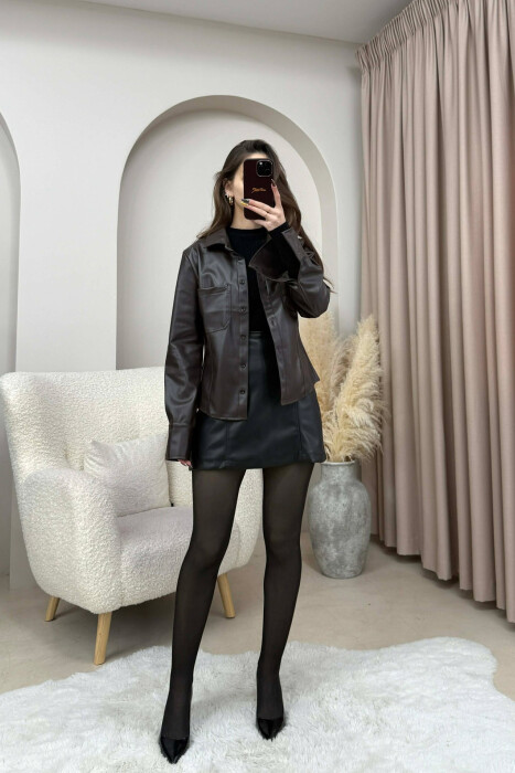 XHAKETE LEKURE NJE NGJYRESHE PER FEMRA NE NGJYRE KAFE TE ERRET - KLAUDIO FASHION