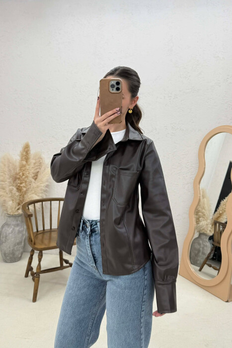 XHAKETE LEKURE NJE NGJYRESHE PER FEMRA NE NGJYRE KAFE TE ERRET - KLAUDIO FASHION