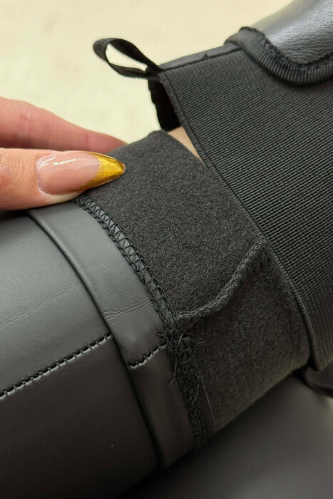 ONE COLOR LEATHER WOMEN LEGGINGS BLACK/ E ZEZE - 4