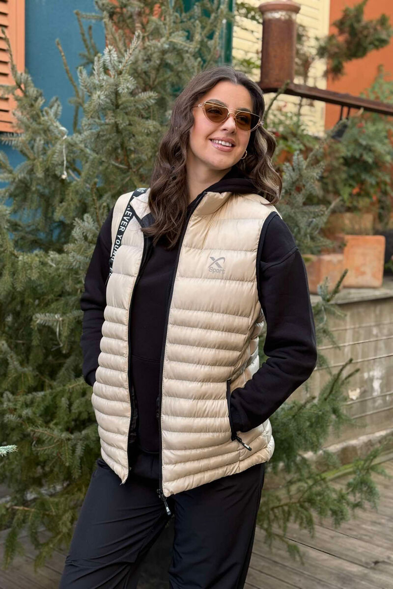 ONE COLOR LITTLE STAMP WOMEN VEST BEIGE/BEZHE - 4