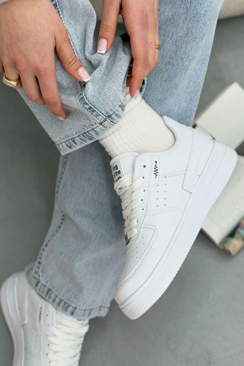 ONE COLOR LITTLE WRITTINGS WOMEN SNEAKERS WHITE-E BARDHE - 4