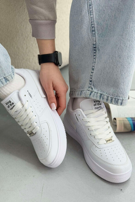 ONE COLOR LITTLE WRITTINGS WOMEN SNEAKERS WHITE-E BARDHE - 6